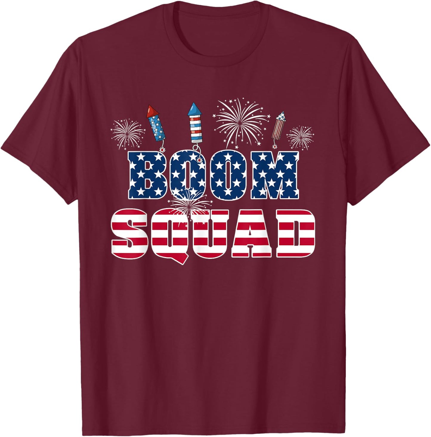 Boom Squad 4th of July T-Shirt - T-Shirt | Maroon