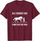 Women's with German Text "Alle Vrazy Hier Komm Pferd Wir Going Reiter" [Alle Verrückt, black, s T-Shirt - T-Shirt | Maroon