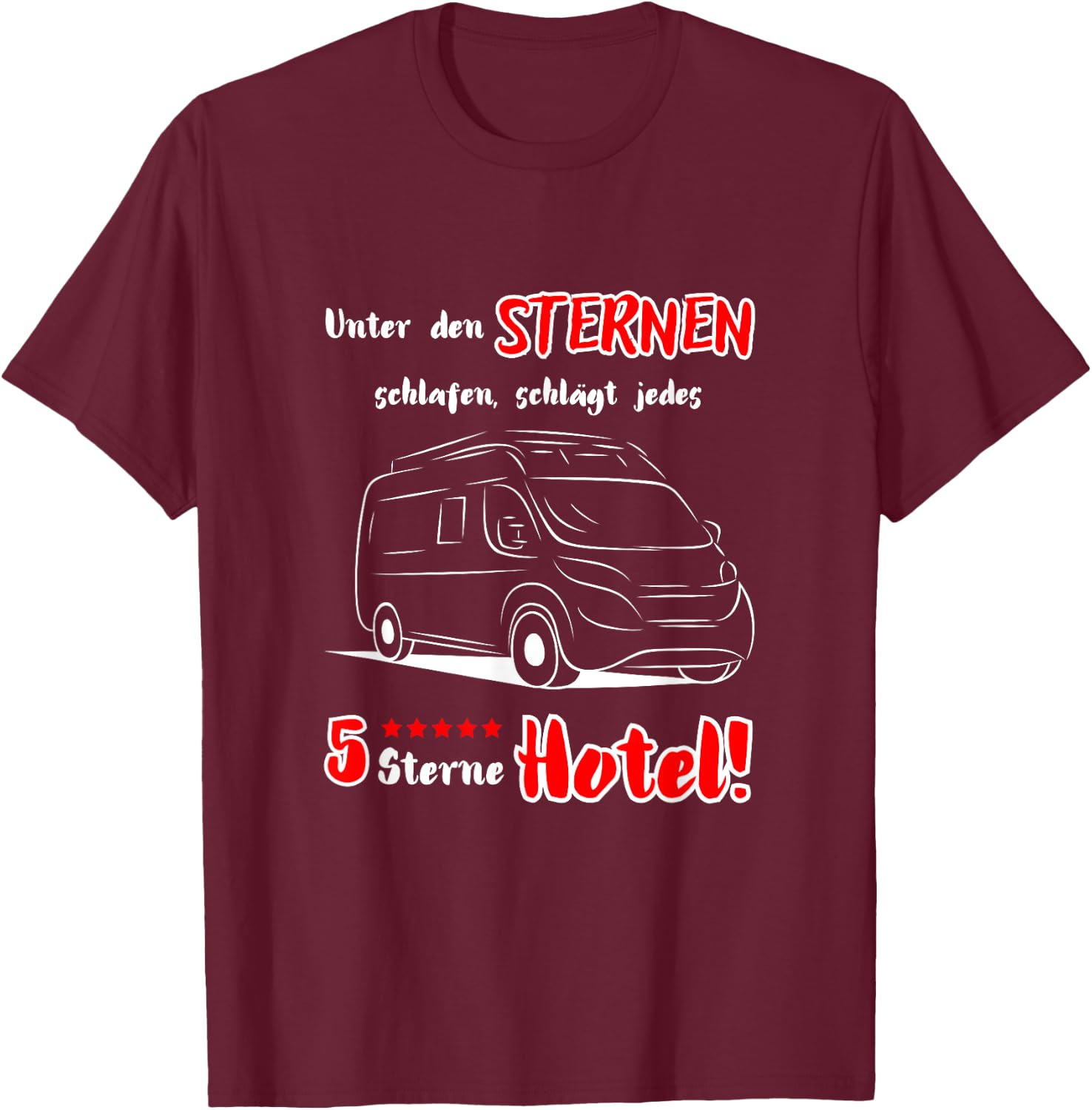 Camping Kastenwagen Wohnmobil Spruch + Motiv T-Shirt - T-Shirt | Maroon