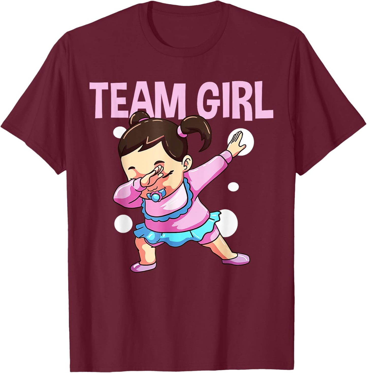 Gender Reveal Party Pink Baby Announcement Team Girl T-Shirt - T-Shirt | Maroon