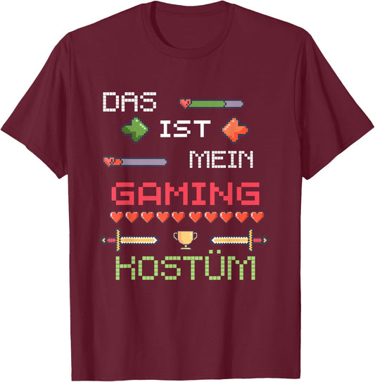 This is My Gaming Costume Funny Halloween Gamer Design , black, S T-Shirt - T-Shirt | Maroon