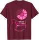 Groovy I Wear Pink For My Aunt Breast Cancer Awareness Cat Women Girls Kids T-Shirt - T-Shirt | Maroon