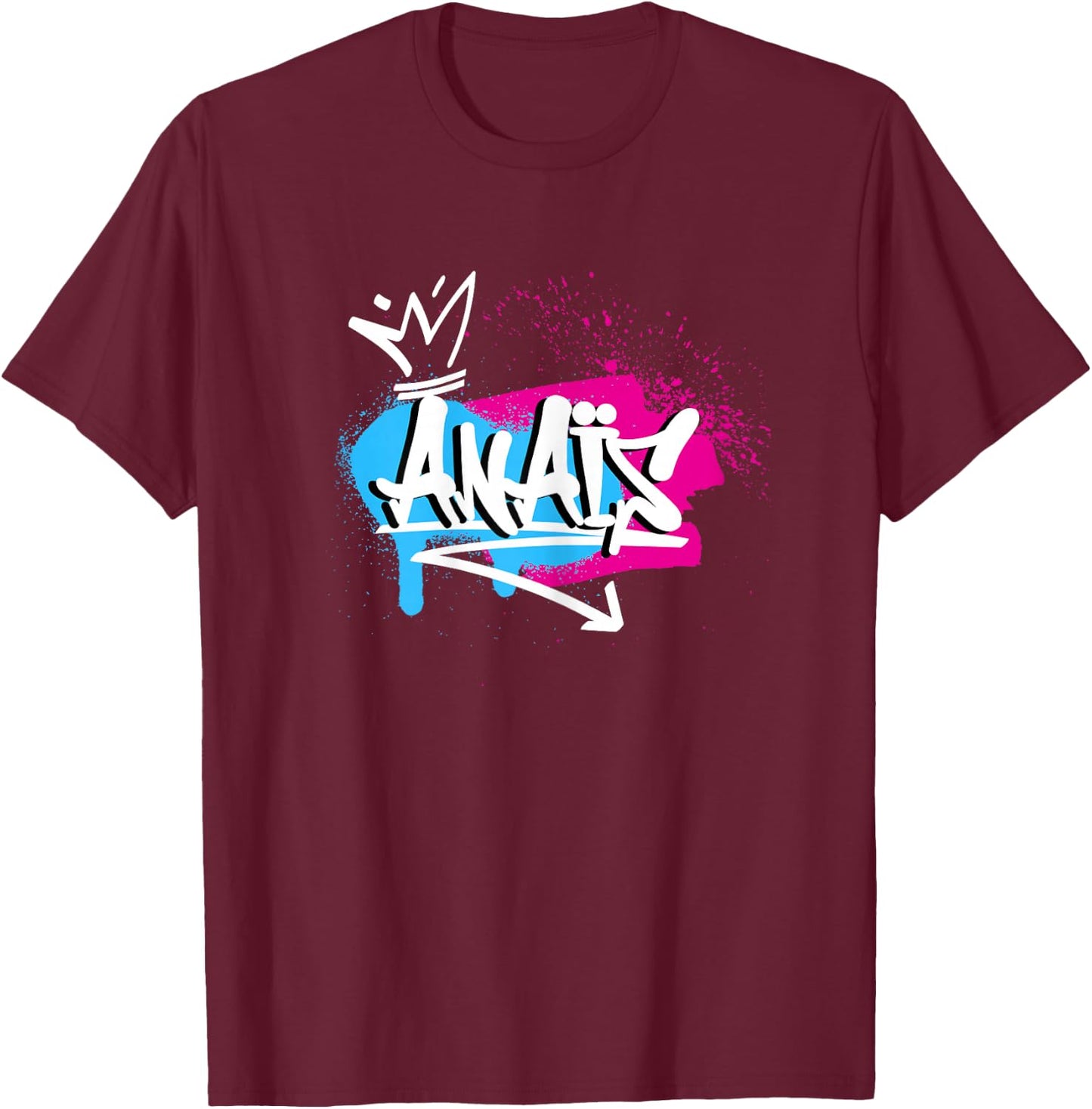 Woman Girls Funny Gift Humour Name for Anaïs , Black T-Shirt - T-Shirt | Maroon