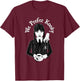 Wednesday & Thing We Prefer Kooky Black & White Portrait T-Shirt - T-Shirt | Maroon