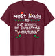 Most Likely Hit Snooze Christmas Morning Xmas Family Match T-Shirt - T-Shirt | Maroon
