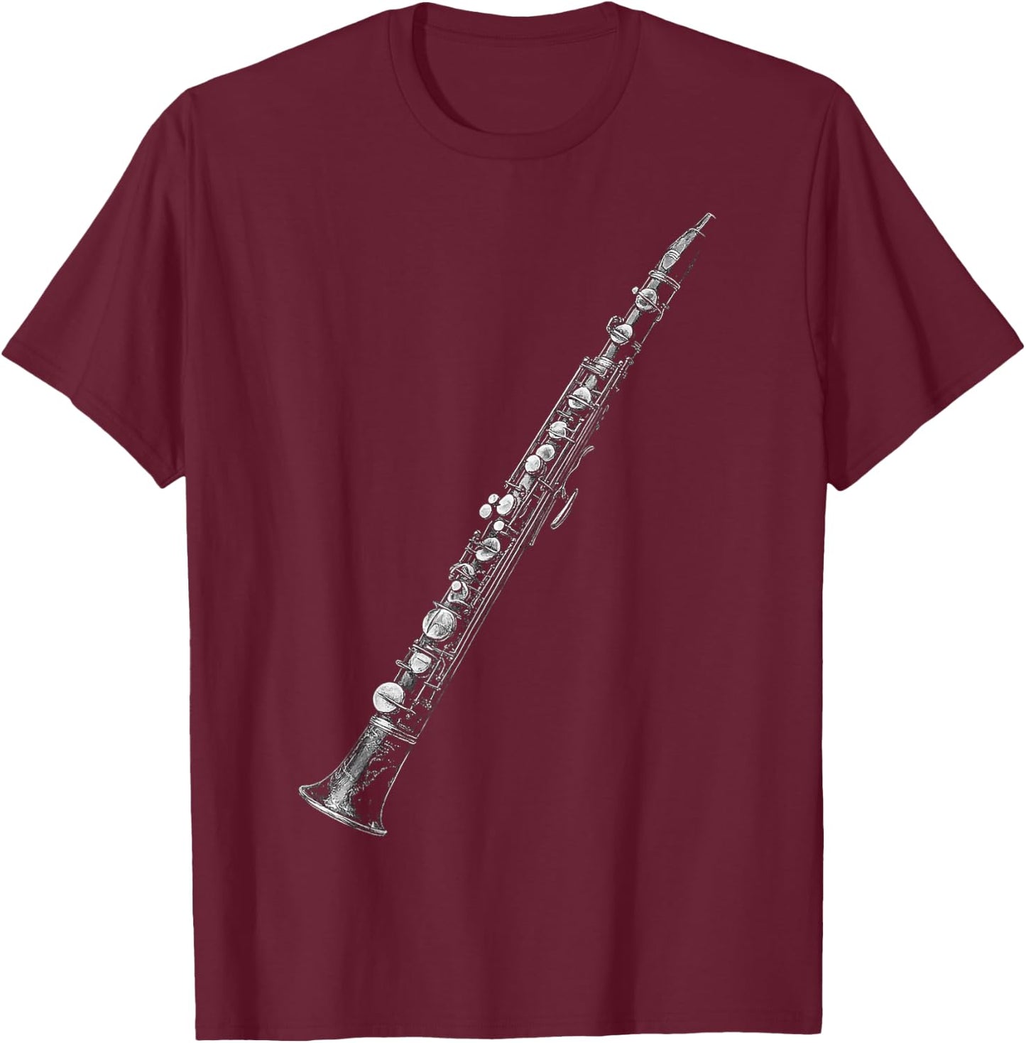 Clarinet Music Instrument Motif Art Clarinet T-Shirt - T-Shirt | Maroon