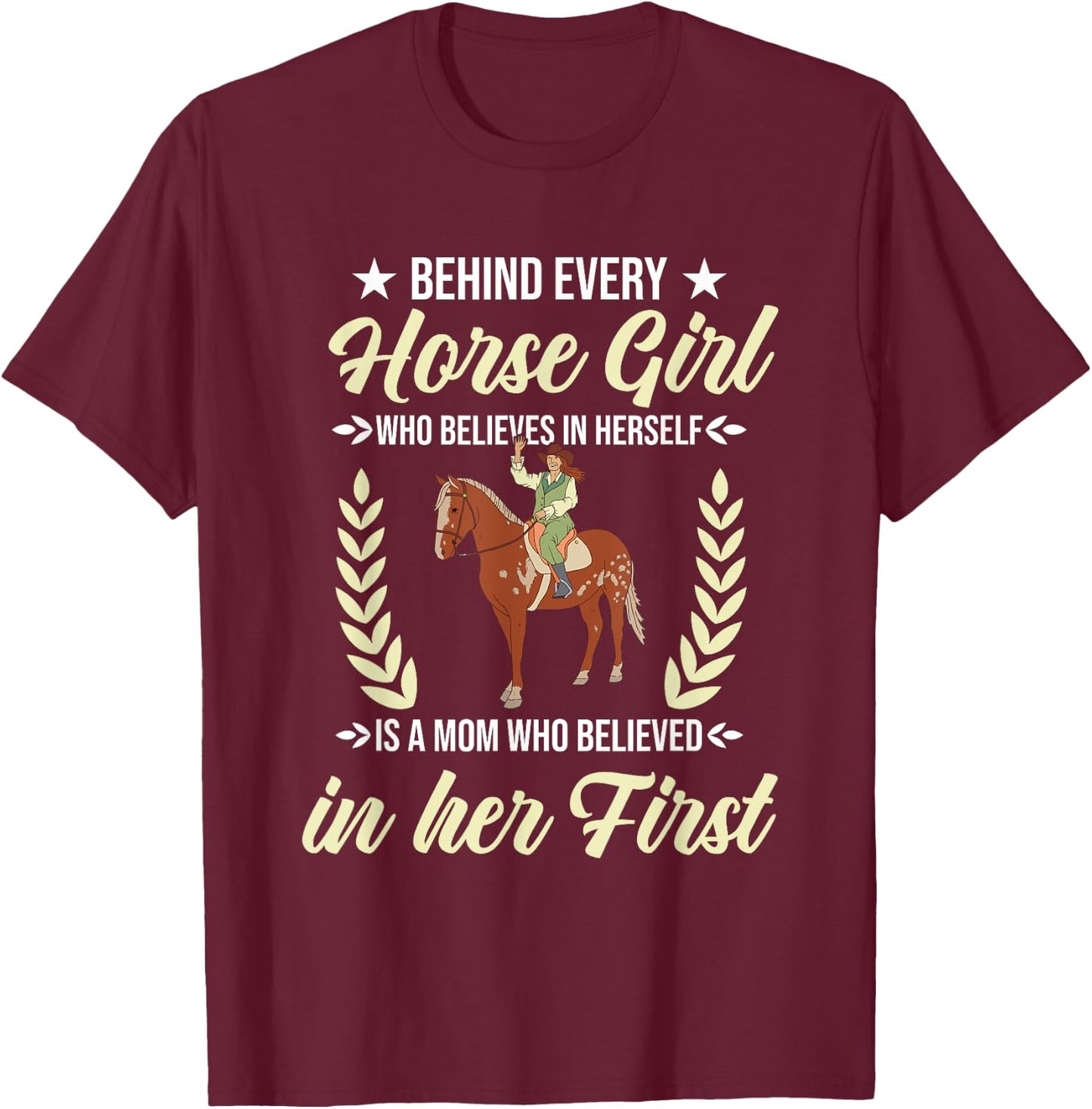 Horse Riding Horses Equestrian Horseback Mother T-Shirt - T-Shirt | Maroon