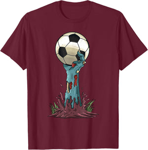 Zombie Hands Soccer Funny Horror Scary Halloween Costume T-Shirt - T-Shirt | Maroon
