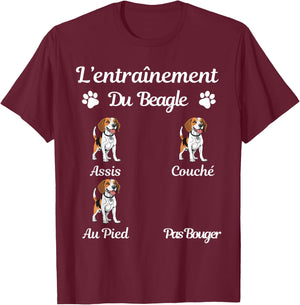 Beagle Funny Humor Beagle Woman Beagle Man Beagle , Black, S T-Shirt - T-Shirt | Maroon