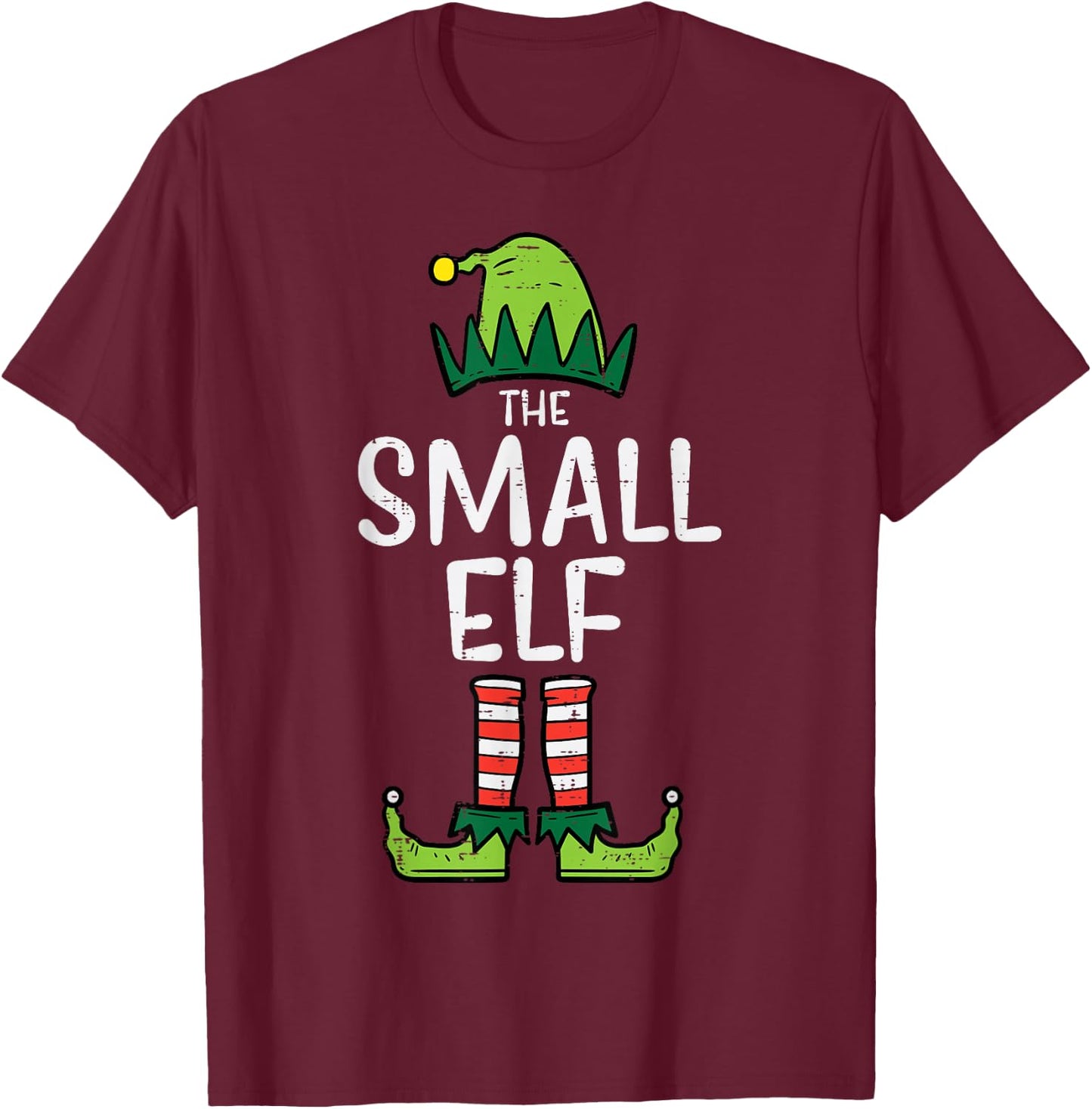 Small Elf Matching Christmas Pajamas For Family Toddler Kids T-Shirt - T-Shirt | Maroon