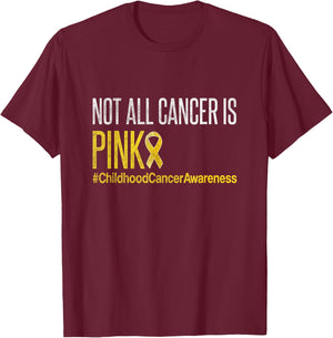 Childhood Cancer Awareness September Yellow Ribbon T Shirt T-Shirt - T-Shirt | Maroon