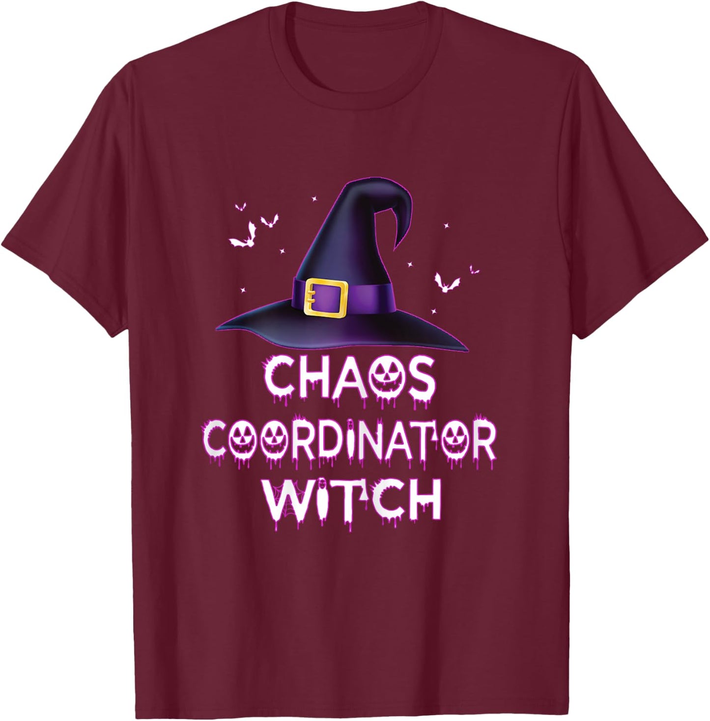 Spooky Chaos Coordinator Witch Halloween Costume 2023 T-Shirt - T-Shirt | Maroon