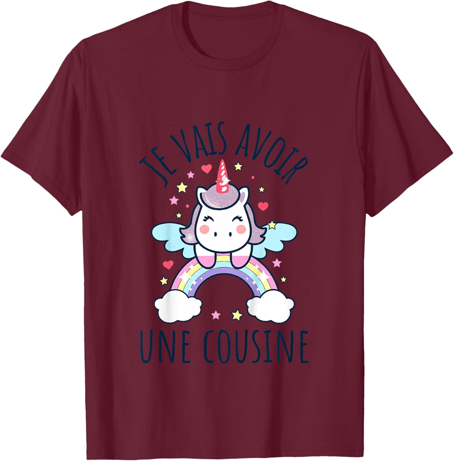 Kids Shirt Je Vais Avoir Une Cousine Gift Cousine 2025 , white, 2 T-Shirt - T-Shirt | Maroon