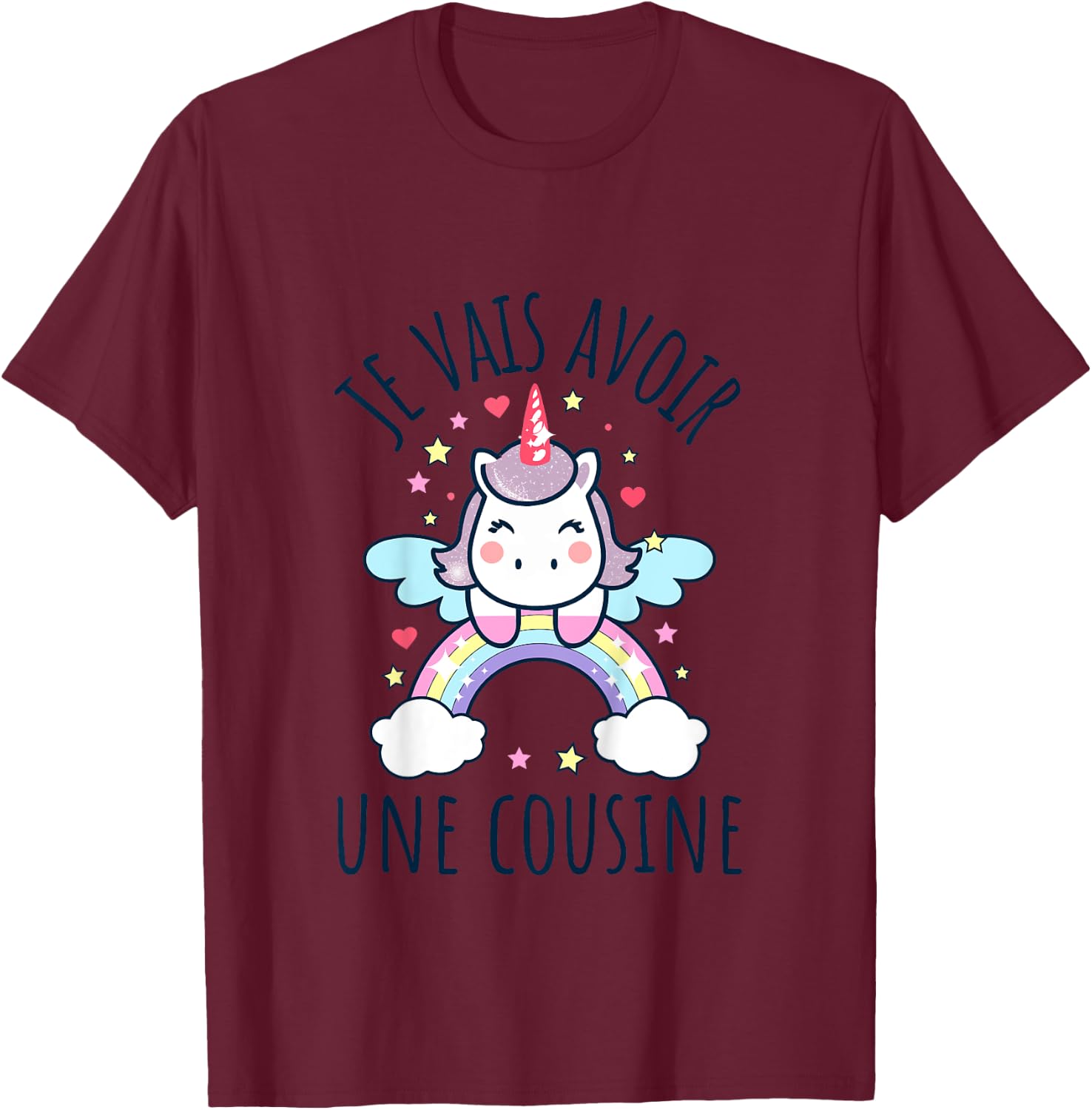 Kids Shirt Je Vais Avoir Une Cousine Gift Cousine 2025 , white, 2 T-Shirt - T-Shirt | Maroon