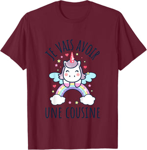 Kids Shirt Je Vais Avoir Une Cousine Gift Cousine 2025 , white, 2 T-Shirt - T-Shirt | Maroon