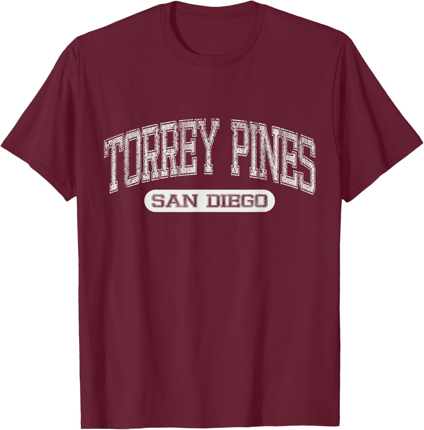 Vintage Torrey Pines San Diego Y2k Distressed Beach Souvenir Men Women Girls Kids T-Shirt - T-Shirt | Maroon