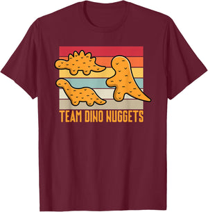Dinosaur Chicken Nugget Dino Chicken Nugget Lovers , black T-Shirt - T-Shirt | Maroon