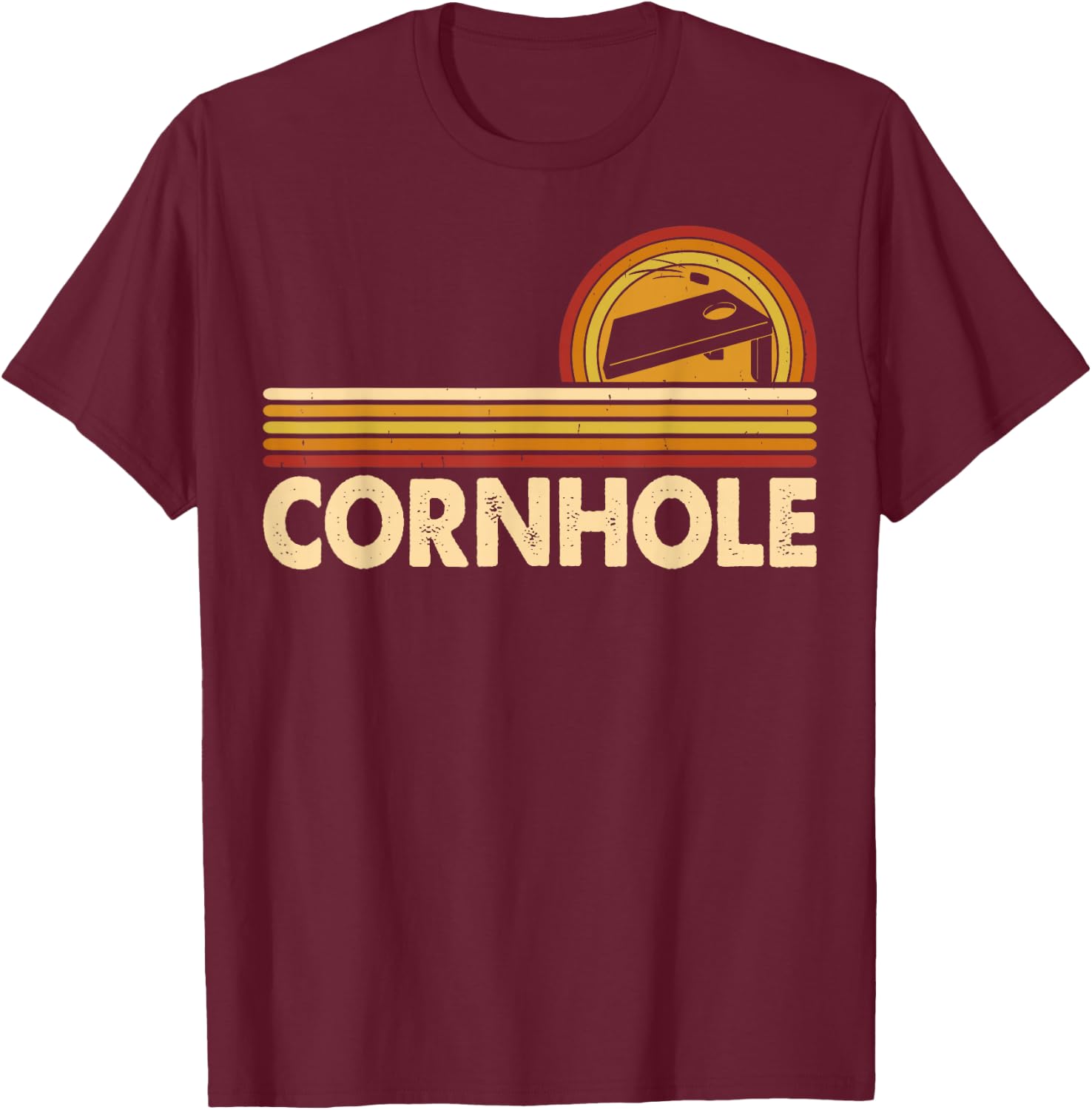 Cornhole Art Women Corn Hole Players Funny Cornhole T-Shirt - T-Shirt | Maroon