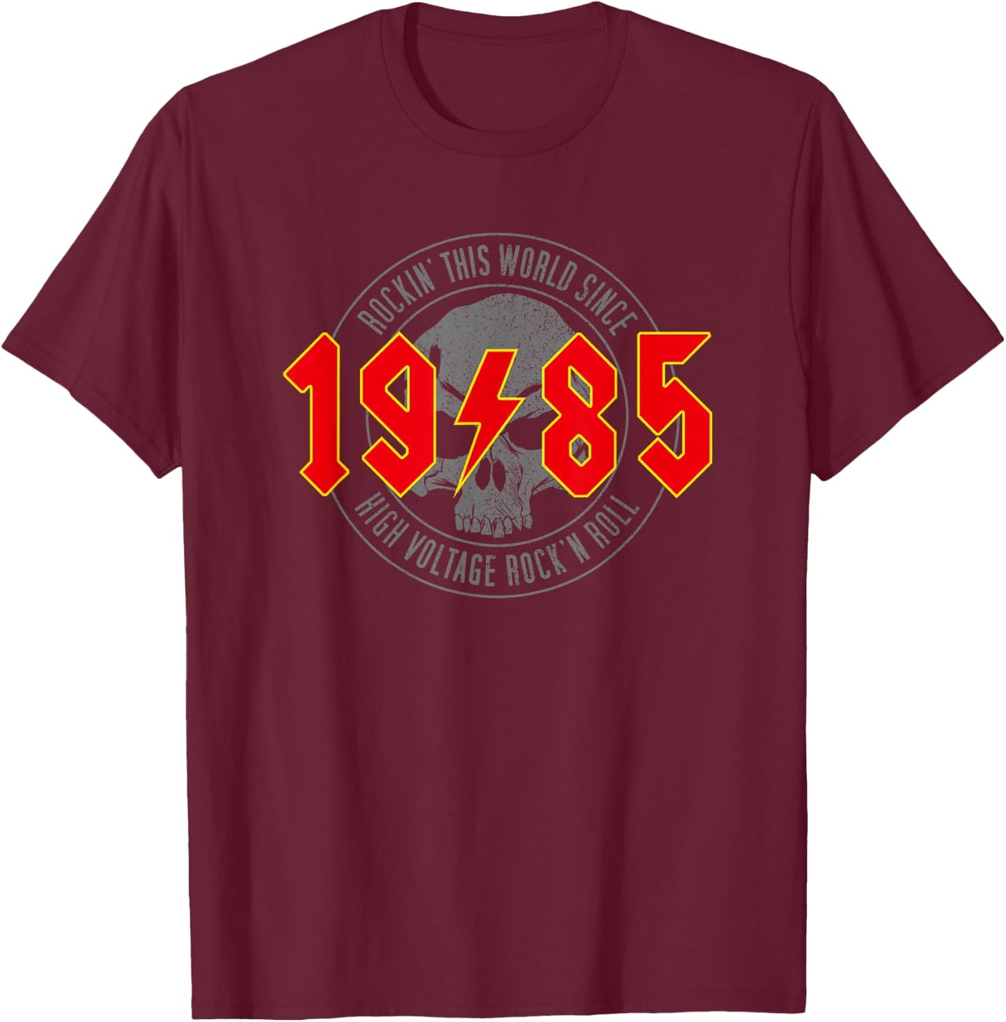 Rockin' Since 1985 Classic Rock 1985 Birthday , Black, S T-Shirt - T-Shirt | Maroon