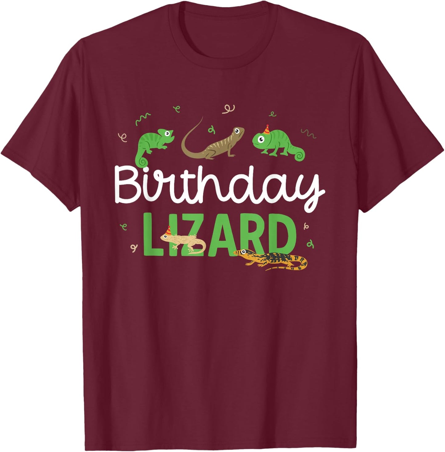 Kids Reptile Birthday Lizard T-Shirt - T-Shirt | Maroon