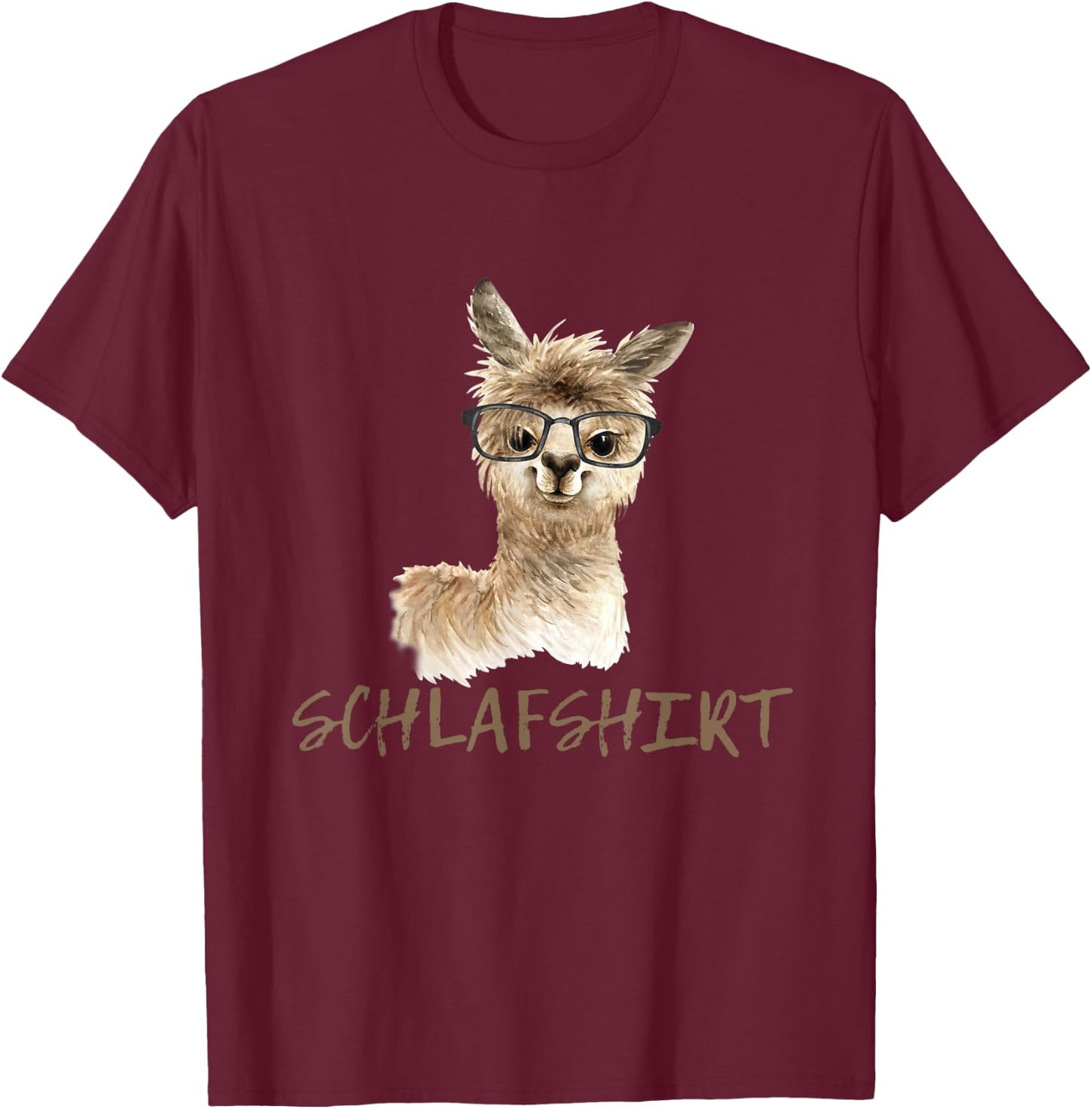 Llama with Glasses Sleep Shirt Funny Saying Alpaca Gift T-Shirt - T-Shirt | Maroon