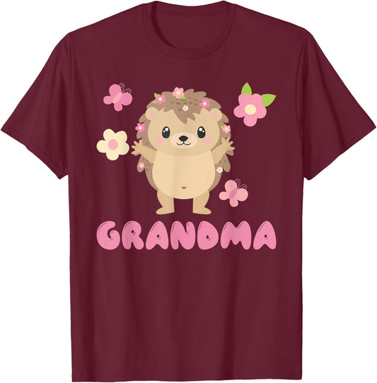 Hedgehog Grandma T-Shirt - T-Shirt | Maroon