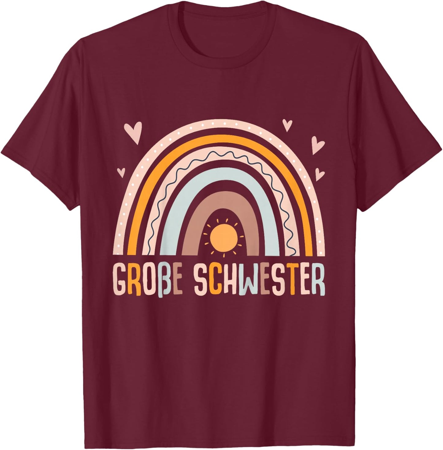 Children's Big Sister Rainbow , black T-Shirt - T-Shirt | Maroon
