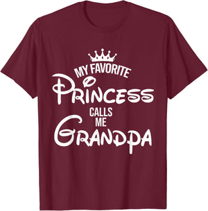 My Favorite Princess Calls Me Grandpa Shirt Mom Mothers Day T-Shirt - T-Shirt | Maroon