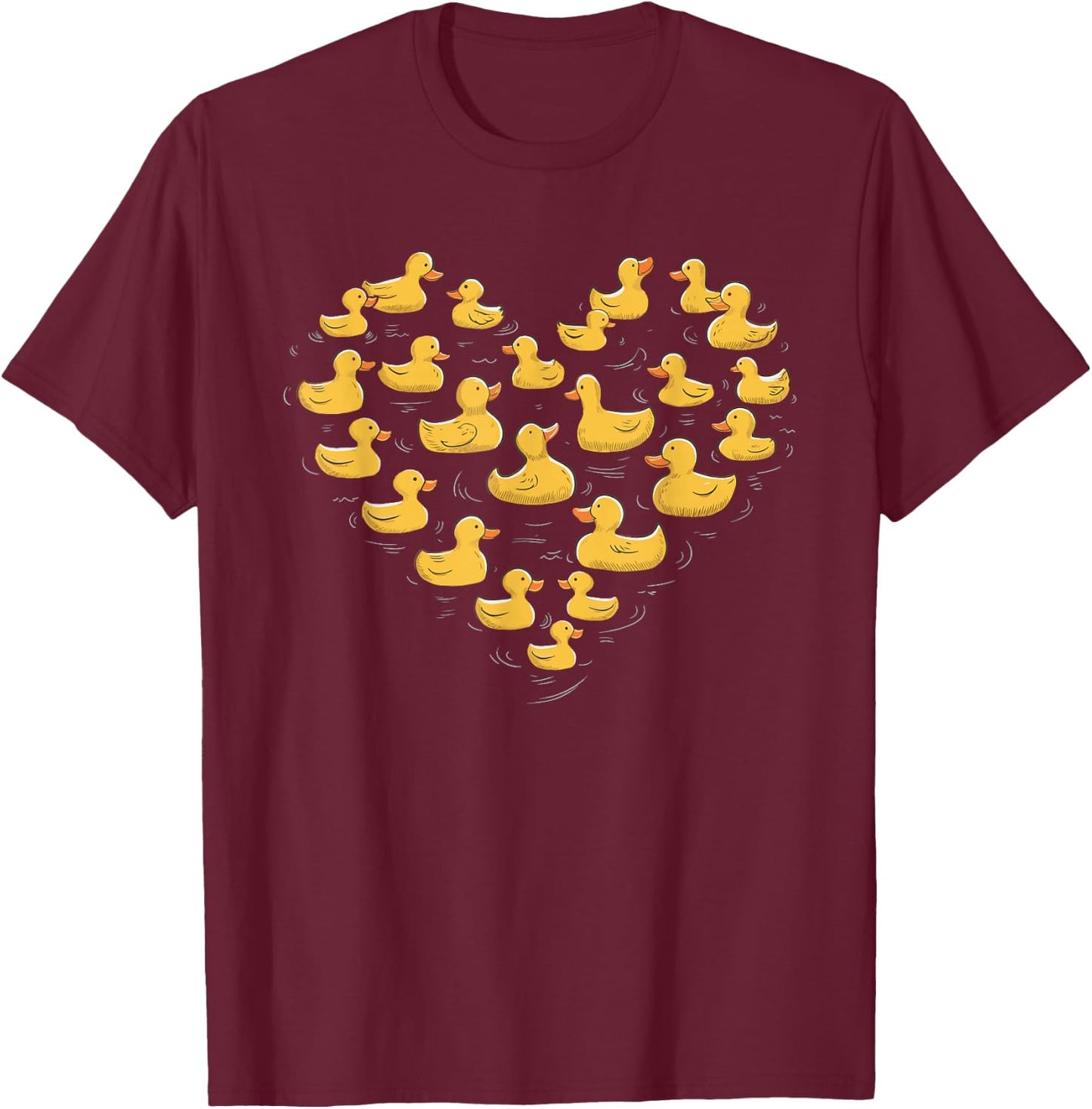 Rubber Duck Heart T-Shirt - T-Shirt | Maroon