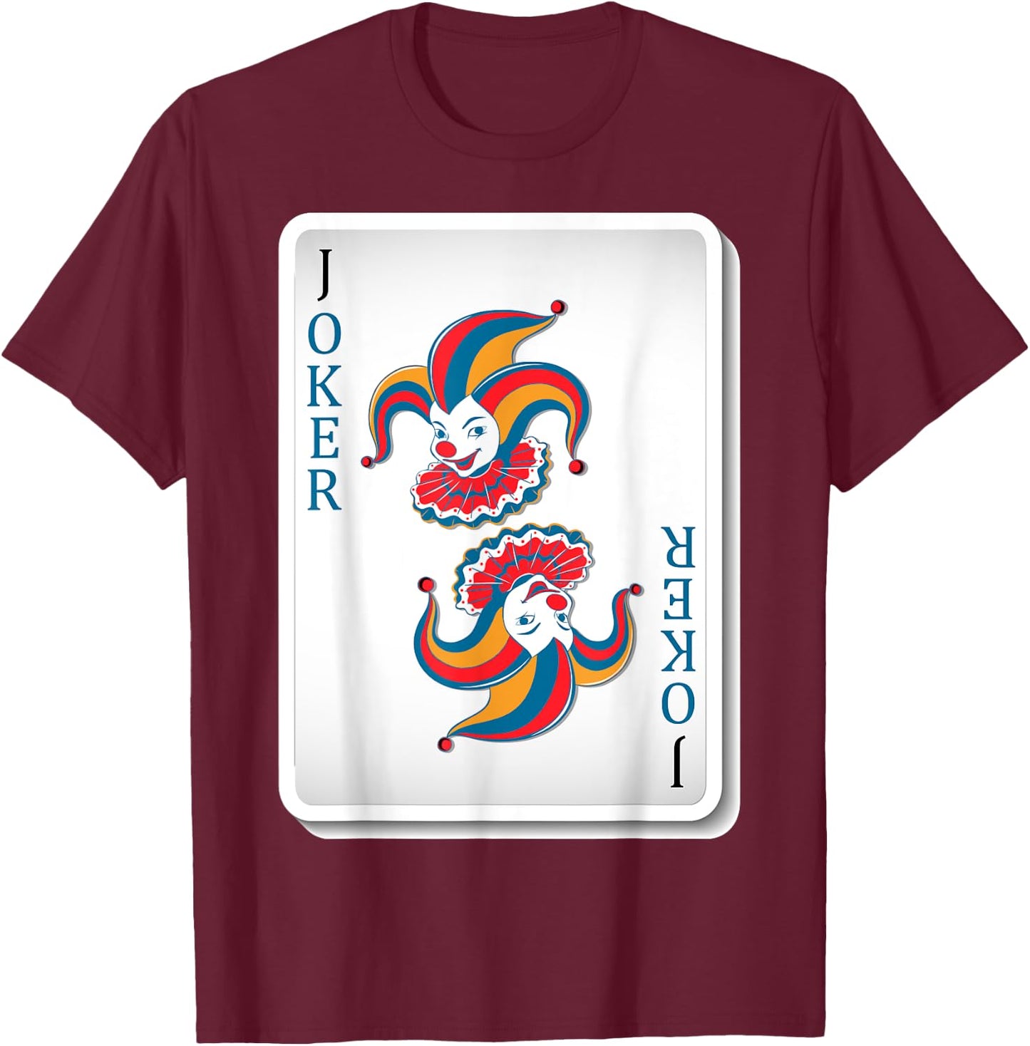 Joker Jester Poker playing Card Funny T-Shirt - T-Shirt | Maroon