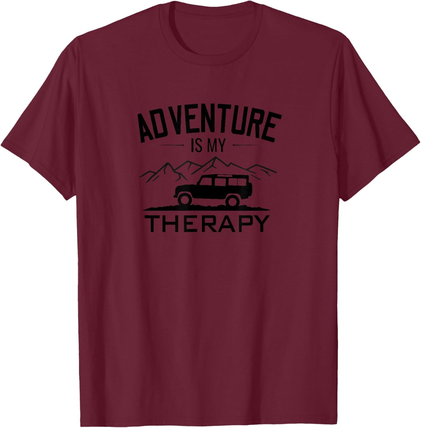 Abenteuer ist Meine Therapie Offroad 4x4 Defender 110 T-Shirt - T-Shirt | Maroon