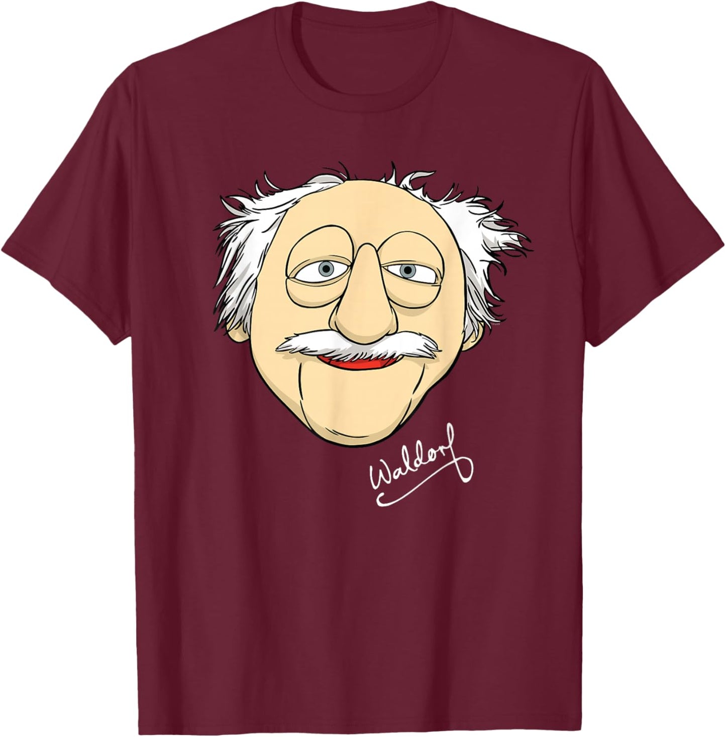 Disney The Muppets Waldorf Big Face T-Shirt - T-Shirt | Maroon
