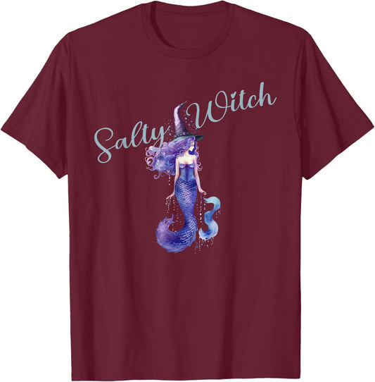 Salty Witch Mermaid T-Shirt - T-Shirt | Maroon
