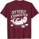 Adults Otter Lovers Black Small Modern Classic Cartoon Fun T-Shirt - T-Shirt | Maroon