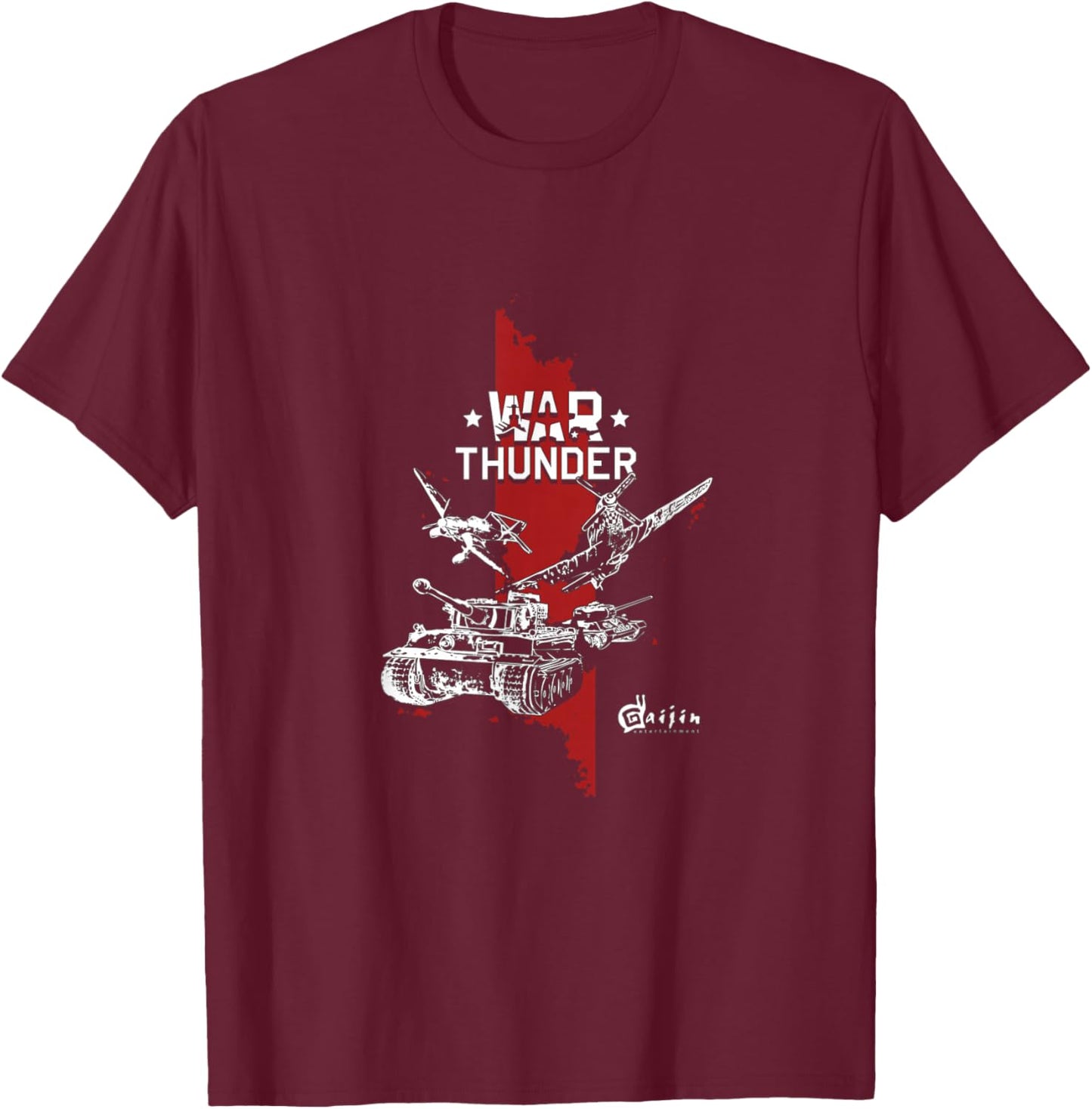 War Thunder Adult Short Sleeve T Shirt Black S T-Shirt - T-Shirt | Maroon