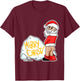 Funny pee Santa illustration T-Shirt - T-Shirt | Maroon