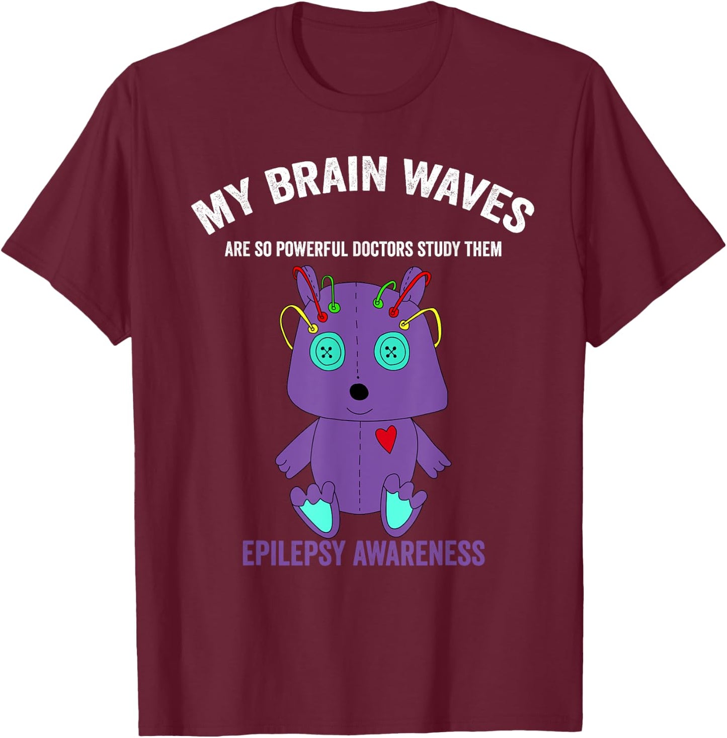 Epilepsy awareness purple ribbon - epilepsy awareness month T-Shirt - T-Shirt | Maroon