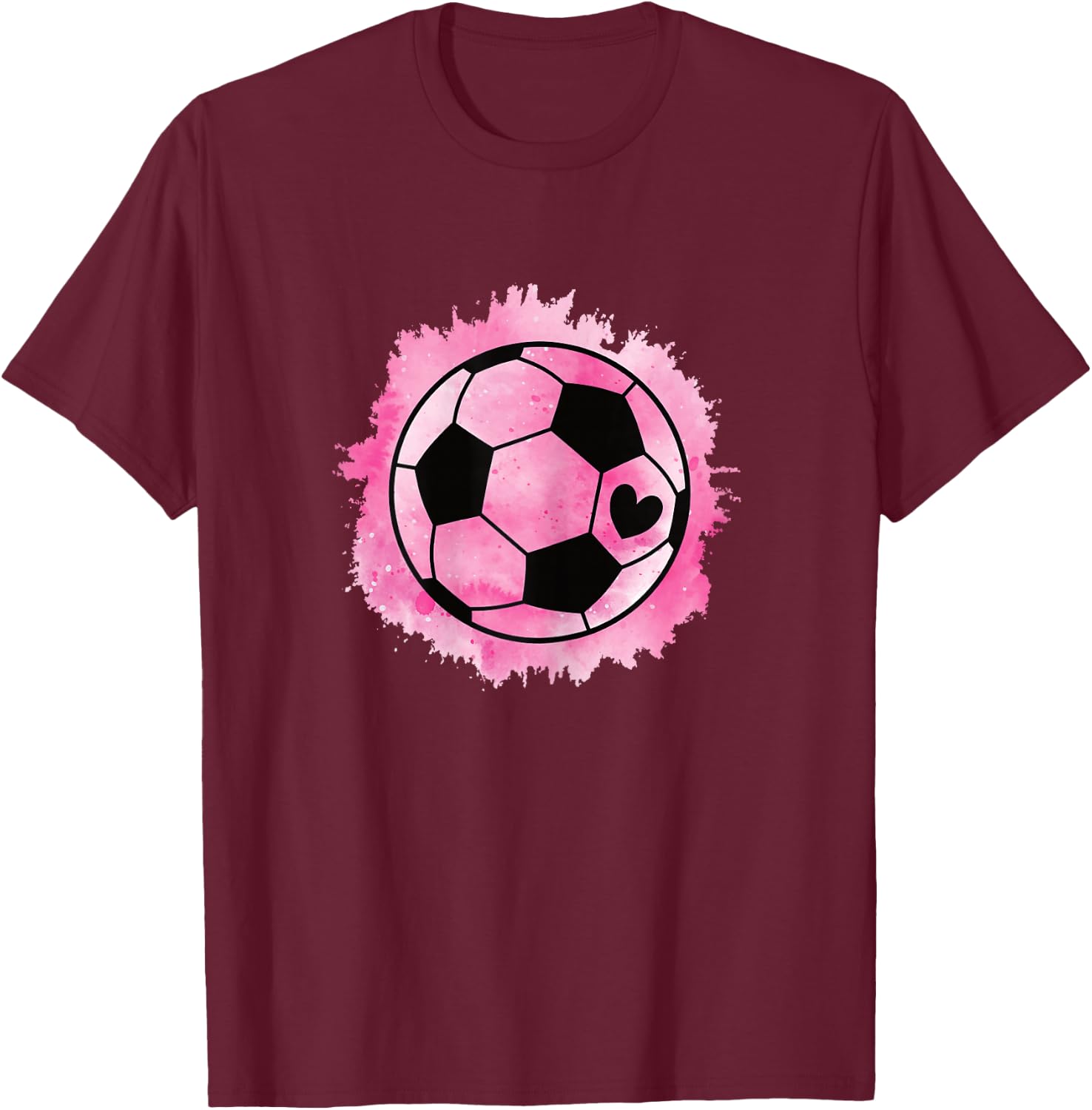 Cute Soccer Ball Women Girls Kids T-Shirt - T-Shirt | Maroon