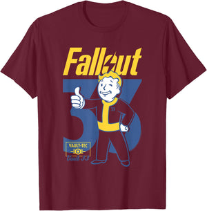 Ripple Junction x Fallout TV Series 33 Vault Boy Pose , black T-Shirt - T-Shirt | Maroon