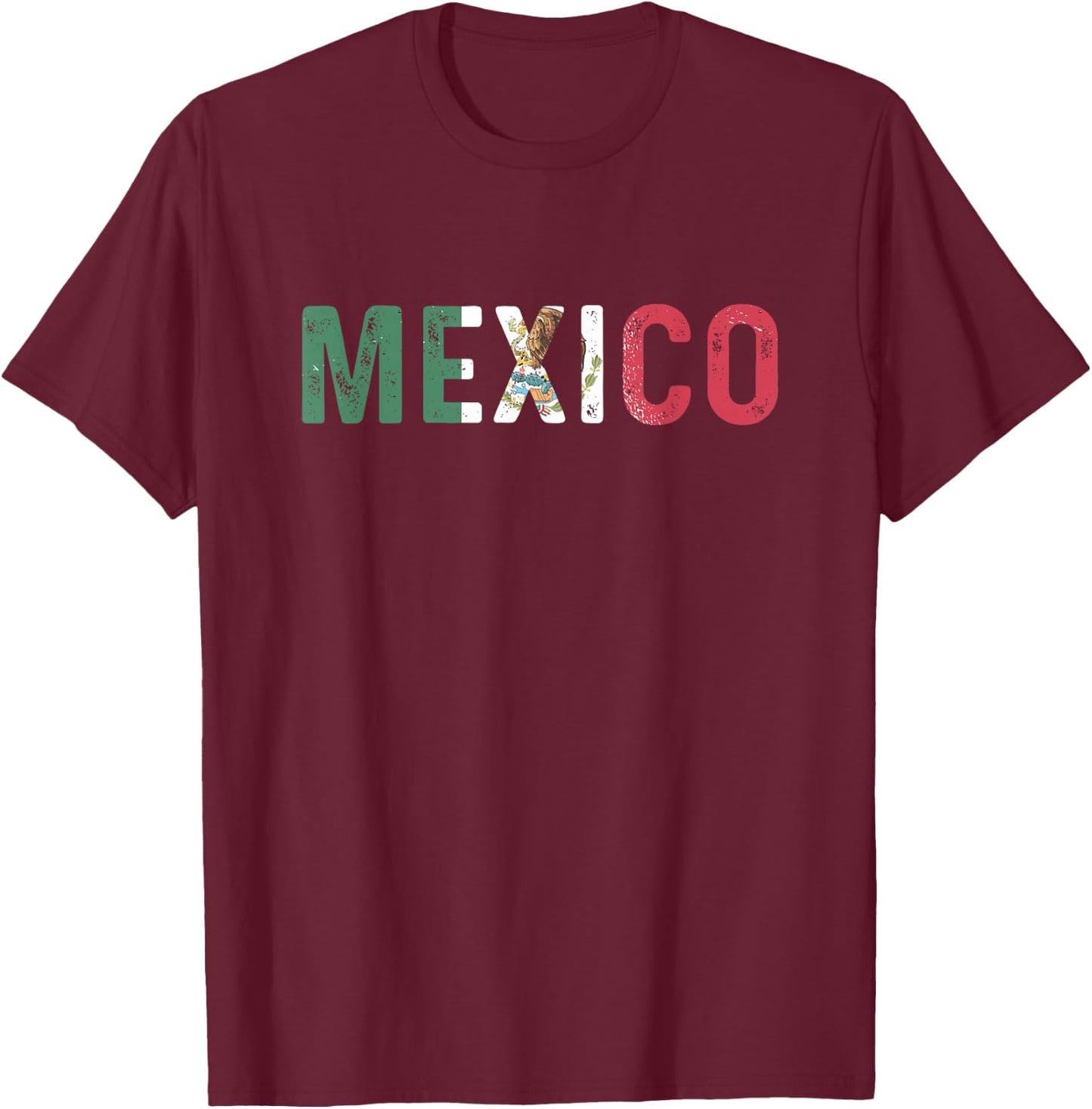Mexico Mexican Flag Vintage T-Shirt - T-Shirt | Maroon