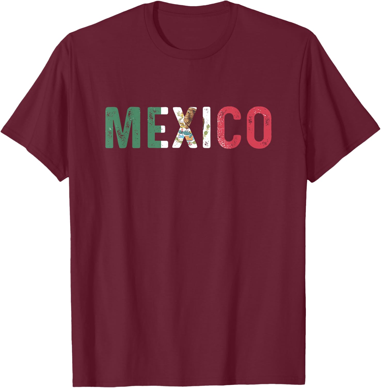 Mexico Mexican Flag Vintage T-Shirt - T-Shirt | Maroon