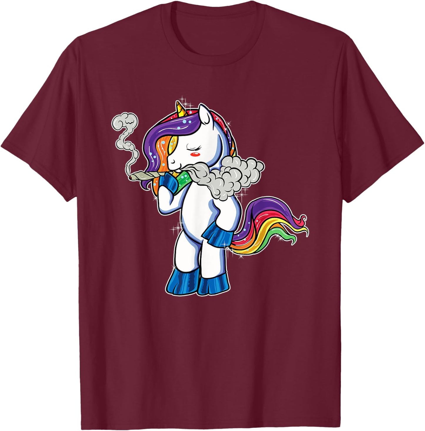 Marijuana Unicorn Weed Pot Head Stoner Gifts Women T-Shirt - T-Shirt | Maroon