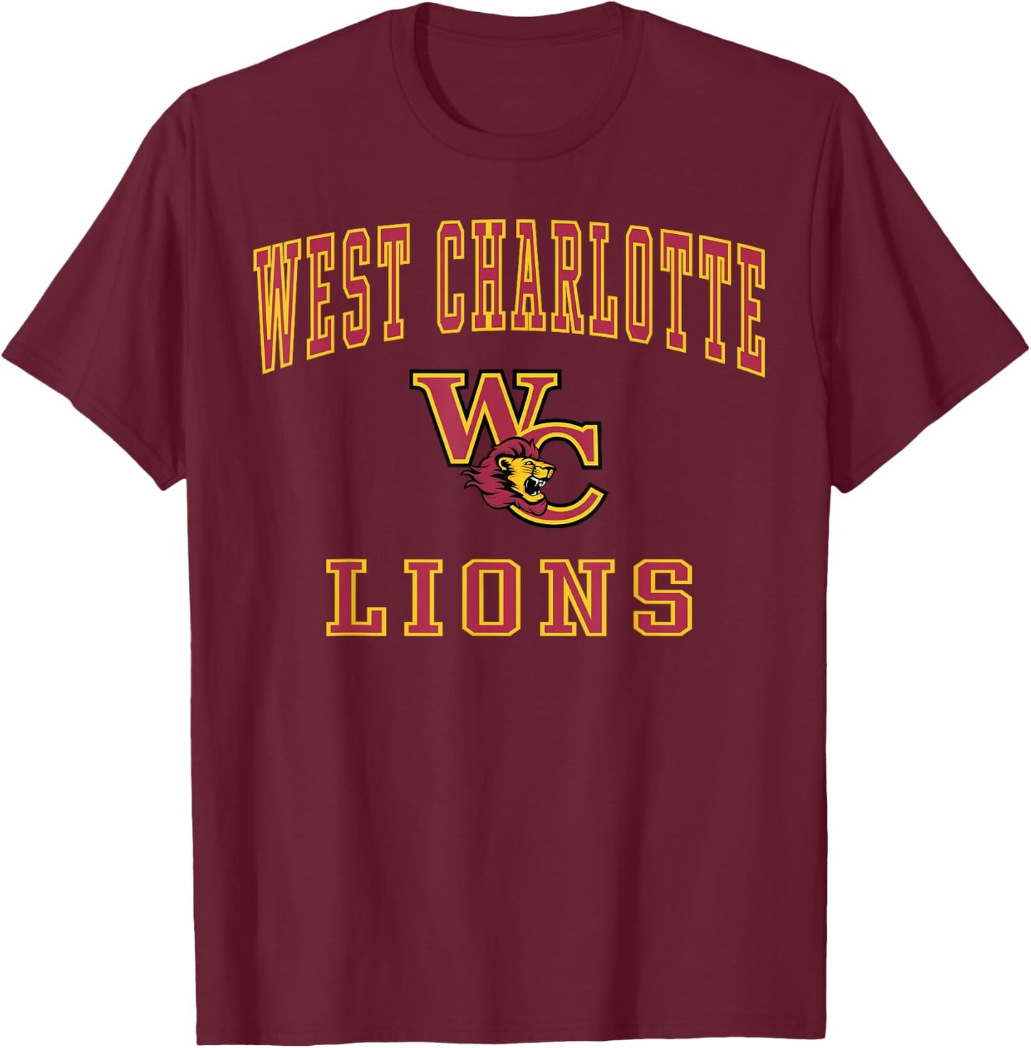 West Charlotte High School Lions T-Shirt - T-Shirt | Maroon
