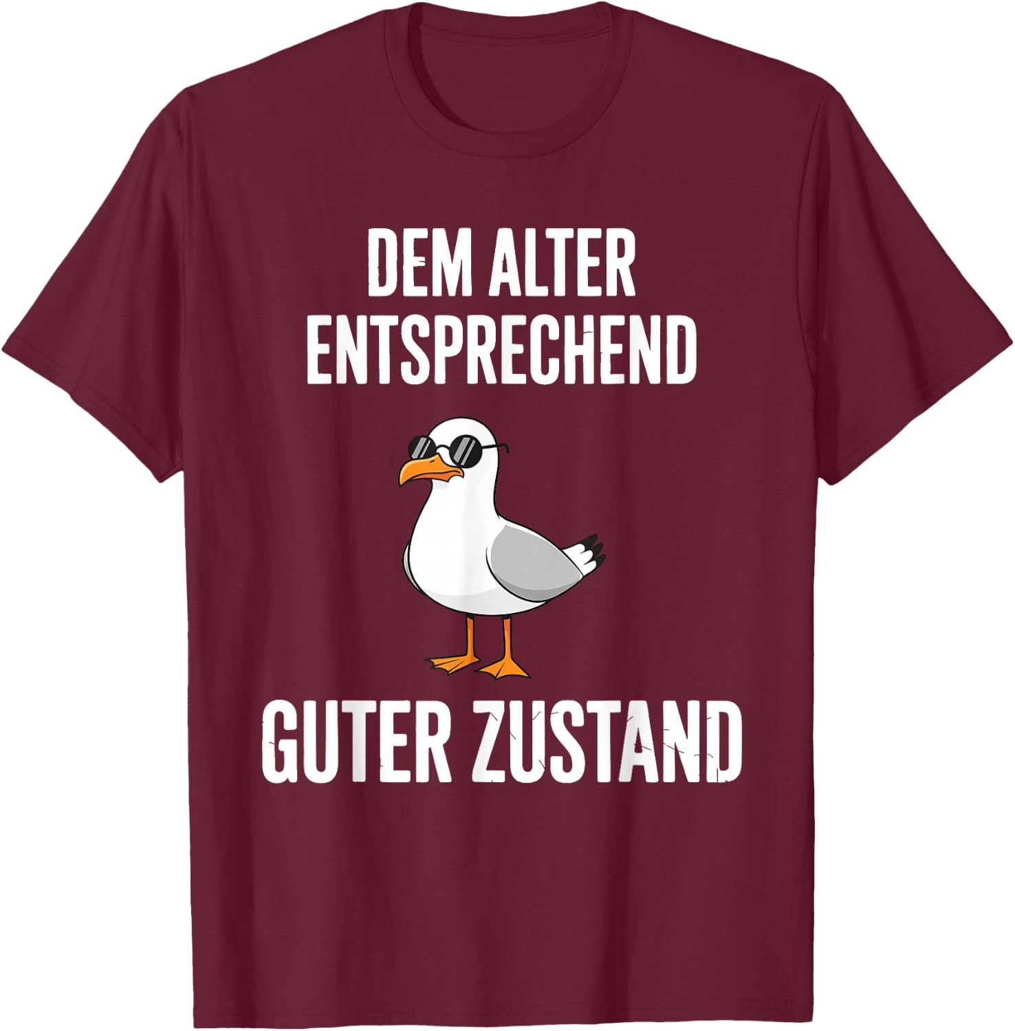 Dem Alter Entsprechend Guter Zustand Möwe T-Shirt - T-Shirt | Maroon