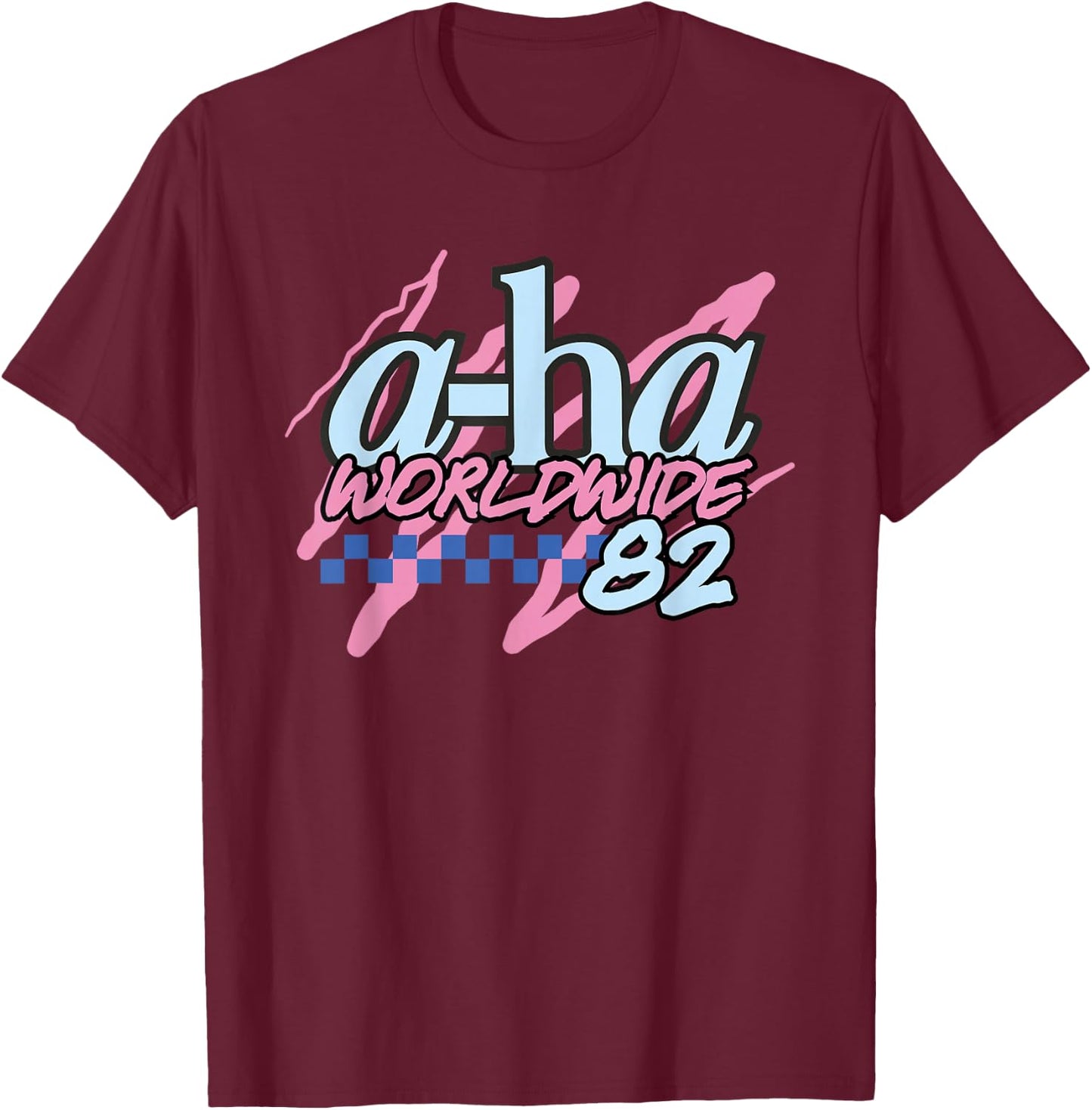 A-Ha '82 Worldwide T-Shirt - T-Shirt | Maroon