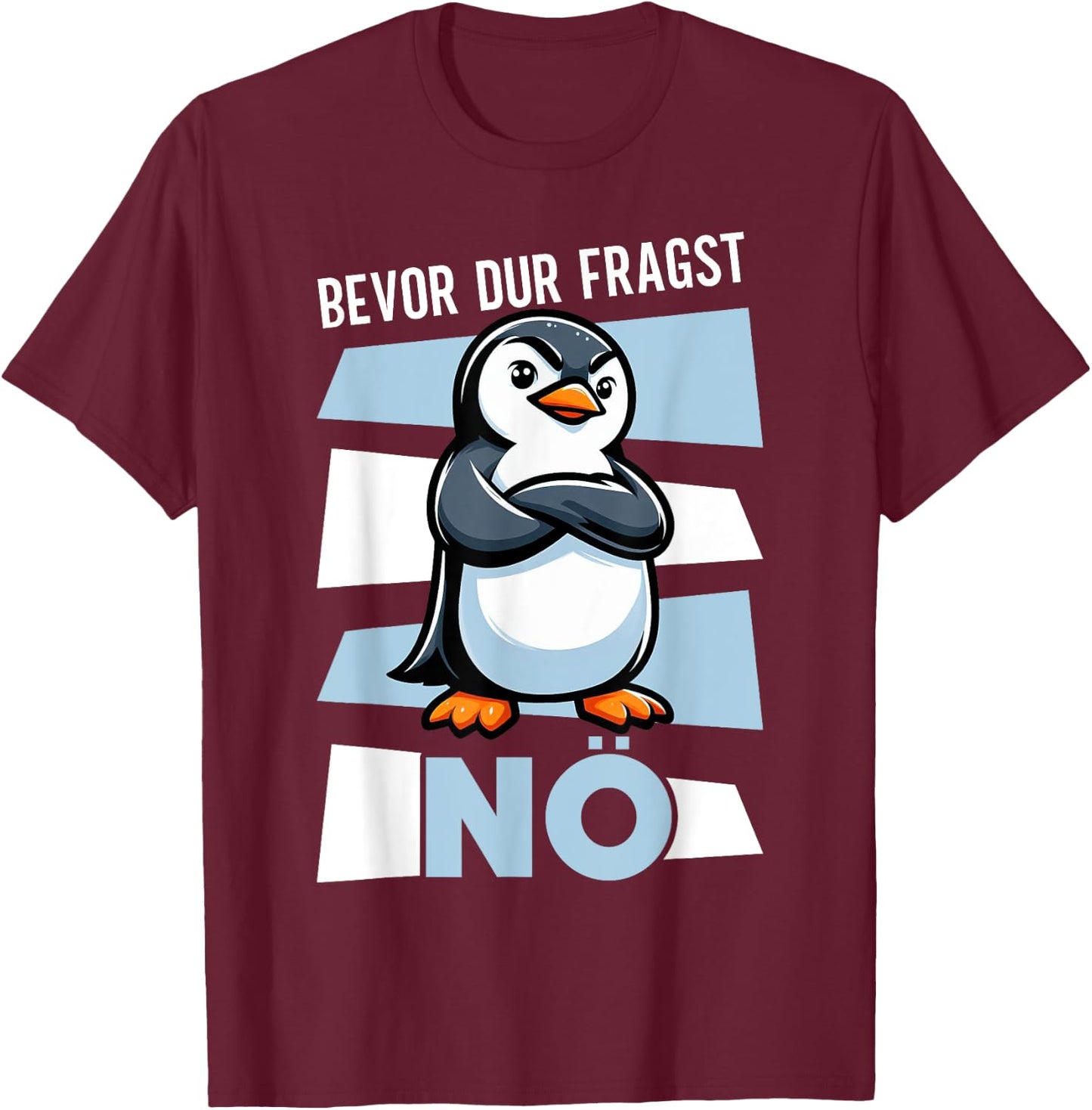 Lustige und Sarkastische Sprüche für Tierliebhaber Bevor Du Fragst Nein Witziger Pinguin Spruch Lustig Penguin Schwarz Erwachsene Small T-Shirt - T-Shirt | Maroon