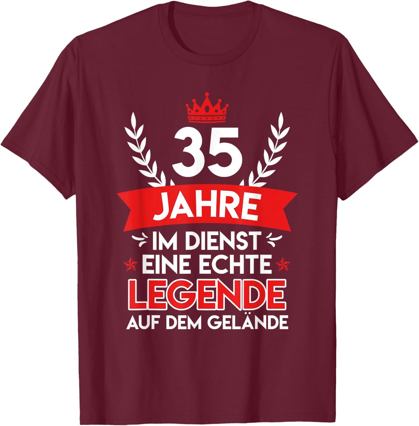 35 Dienstjahre Dienstjubiläum 35 Jahre Firmenjubiläum T-Shirt - T-Shirt | Maroon