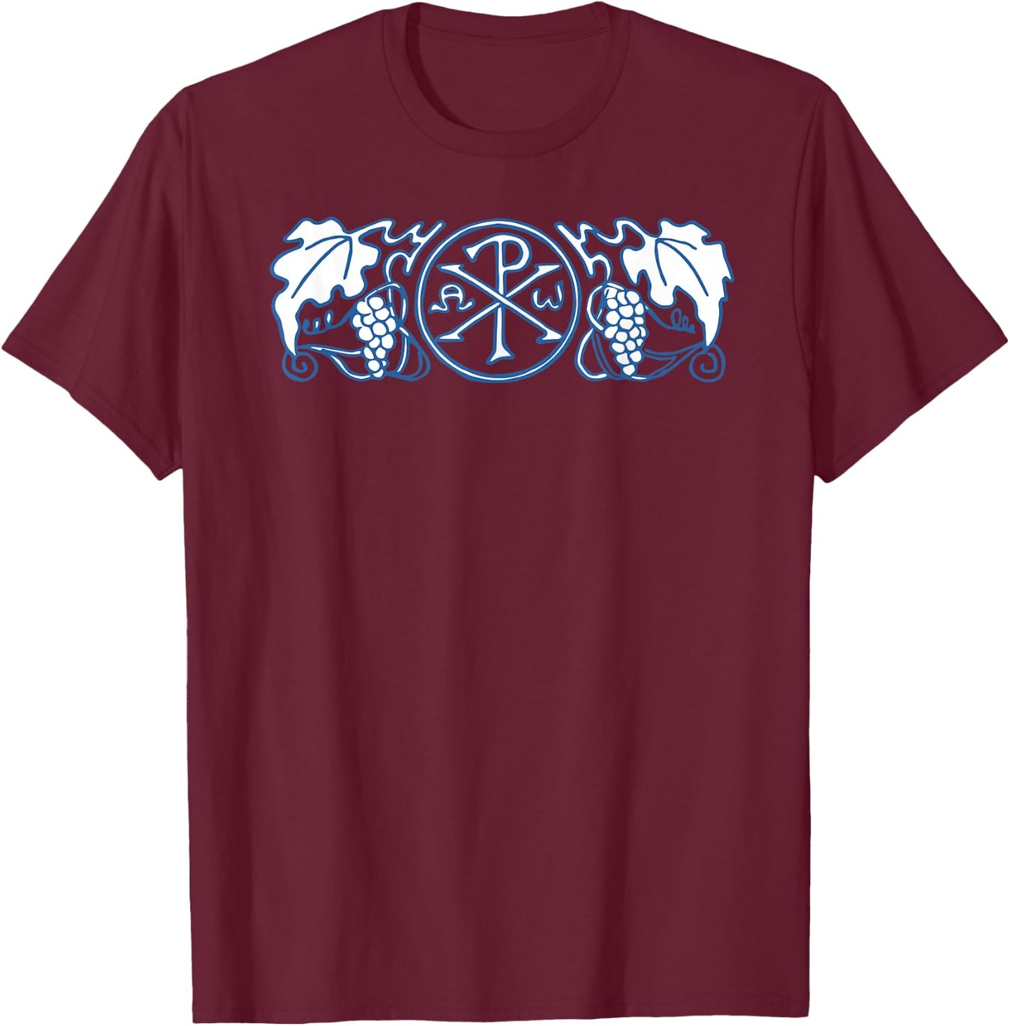 Chi-Rho Christogram Alpha and Omega Labarum Catholic Symbols T-Shirt - T-Shirt | Maroon