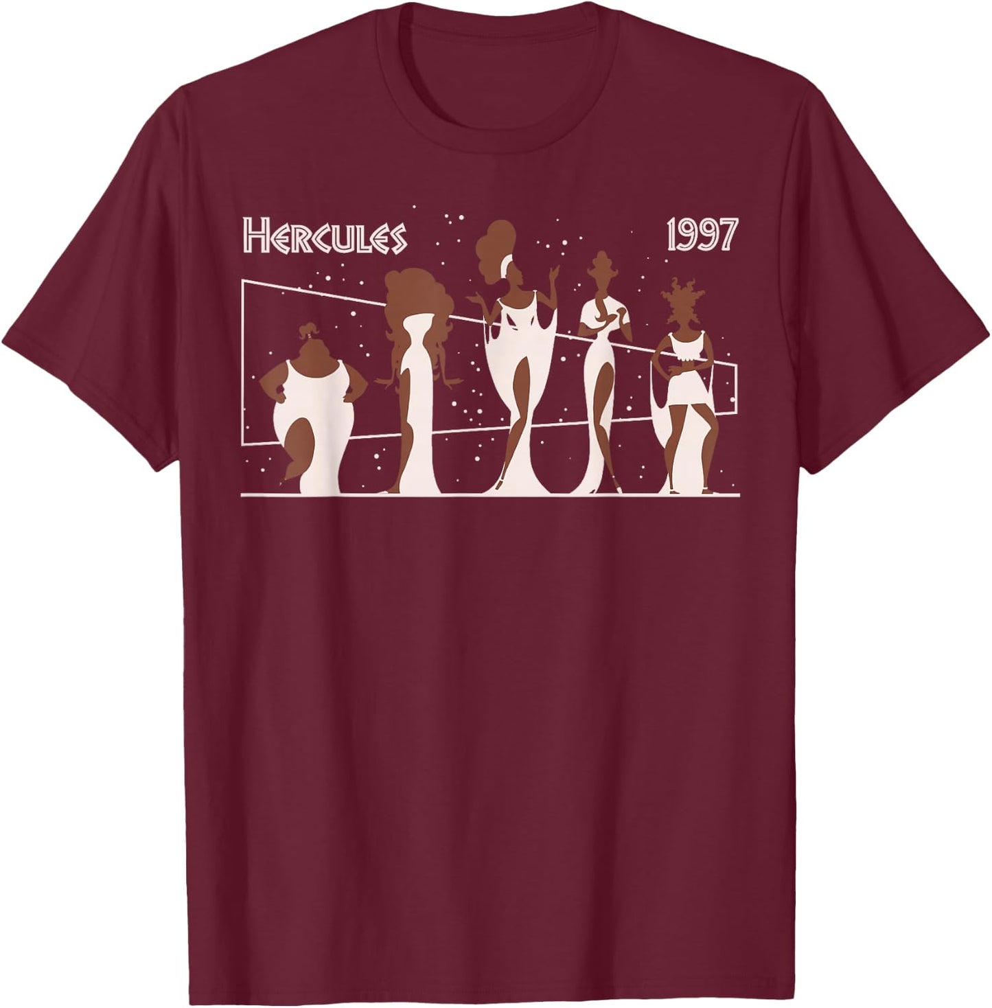 Disney Hercules 1997 Muses Portrait Constellation T-Shirt - T-Shirt | Maroon