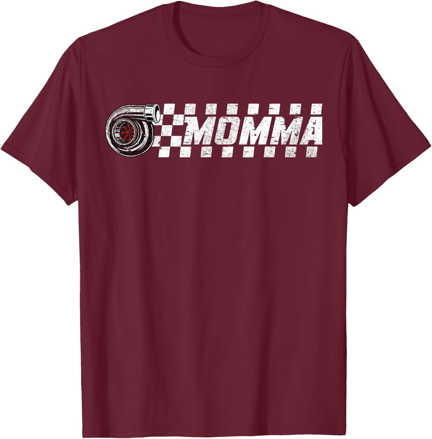 Birthday Party Matching Family Pit Crew Race Car Momma T-Shirt - T-Shirt | Maroon